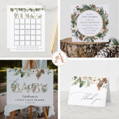 Wintergroen en Poinsettia Custom Informatiekaartje