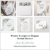 Elegant No Wrap Winter Evergreen Vrijgezellenfeest Informatiekaartje