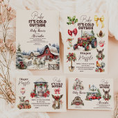 Winter Farm Animals Kerst Baby shower Papieren Bekers