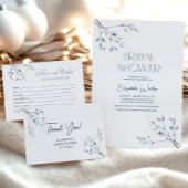 Floral Blue Winter Botanisch Vrijgezellenfeest Bedankzakje