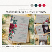 Winter Floral feestdag kerstmis behalve datum Save The Date