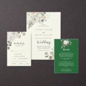 Winter Floral Wedding Programme Programmakaart (Personaliseer de collectie van deze zelfstandige maker.)