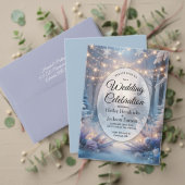 Winterbloemen in Frosted Pines Engagement Party Kaart (Personaliseer deze collectie van deze onafhankelijke maker. Test)