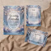 Winterbloemen in Frosted Pines Engagement Party Kaart (Personaliseer de collectie van deze zelfstandige maker.)