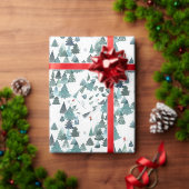 Waterverf Winter Forest Flat Holiday Kaart (Personaliseer de collectie van deze zelfstandige maker.)