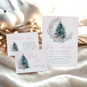 Christmas Tree Pink Silver Return Address Etiket