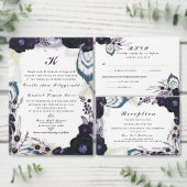 Chique Paarse bloemenwinter bruiloft programma Kaa Programmakaart (Personaliseer de collectie van deze zelfstandige maker.)