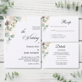 Winter Gold Floral RSVP card Kaartje (Personaliseer de collectie van deze zelfstandige maker.)