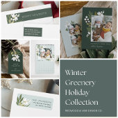 Winter Greenery | Vakantieknopkaart Feestdagenkaart