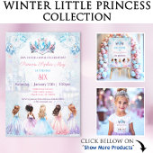 Prinses Kroon Roze Blauw Winter Meisje Verjaardag Spandoek