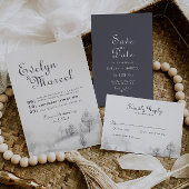 Winter Mountain Forest Folded Wedding Programma