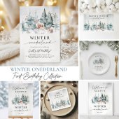 Winter ONEderland Woodland Forest 1st Birthday Waterfles Etiket