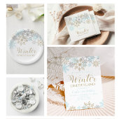 Winter Onederland Chili Bar Sign Blue Snowflakes Poster