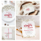 Winter ONEderland Gold Snowflake 1e verjaardag Cadeaulabel