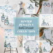 Twin Boys Baby shower Pinguïnuitnodiging Kaart