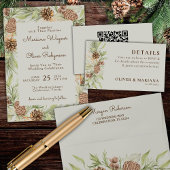 Winter Beige Elegant Script Bruiloft Kaart