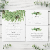Winter Pines Wedding Programme Programmakaart (Personaliseer de collectie van deze zelfstandige maker.)