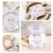 Winter Onederland Paarse sneeuwvlok 1e verjaardag Papieren Bekers