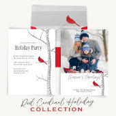 Eenvoudige vakantie winter rode kardinaal berk boo satijnen lint