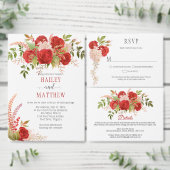 Winterrode rozen en groene bruiloft | servet (Personaliseer de collectie van deze zelfstandige maker.)