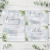 Budget groen monogram winter bruiloft uitnodiging (Personaliseer de collectie van deze zelfstandige maker.)