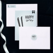 Winter Skiing Prettige feestdagen kerstBriefkaart (Personaliseer de collectie van deze zelfstandige maker.)