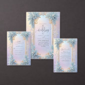 Wintersneeuwvlokken en blauwe bloemen Details Informatiekaartje (Personaliseer de collectie van deze zelfstandige maker.)