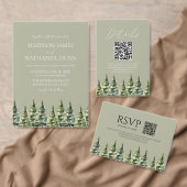 Minimalistische Winter Snowy Pine Tree Forest Wedd Servet (Personaliseer de collectie van deze zelfstandige maker.)