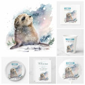 Winter Vibes Waterverf Seal - Verjaardag Vlaggetjes