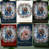 Luxe Faux Goud & Groen Vrolijk Kerstmis Feestdagenkaart