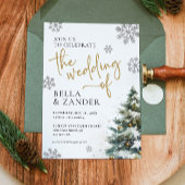 Kerst Winter Wedding Bedankt Place Card Menu