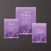 Winter bruiloft paarse dennenbomen tafelnummers (Personaliseer de collectie van deze zelfstandige maker.)