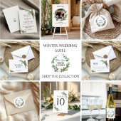 Winter Wedding Wreath with Fir Branches RSVP Informatiekaartje