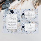 Winter Wildflower Elegant Boho Baby shower Kaart