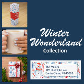 Rood, wit en blauw winterwonderland stropdas