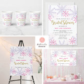 Winter Wonderland Vrijgezellenfeest Pink Snowflake Spandoek