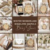 Winter Wonderland Animals waterverf Luier Raffle Informatiekaartje