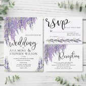 Wisteria boom Lavendel Monogram Bruiloft Papieren Bordje (Personaliseer de collectie van deze zelfstandige maker.)