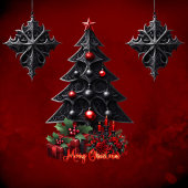 Prachtige gotische kerstboom inpakpapier vel