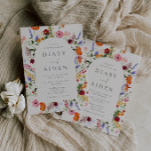 Kleurrijke Waterverf Wildflowers Bruiloft Save The Date