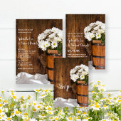 Wooden Bucket White Daisies Country Barn Wedding Notitieboek