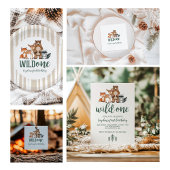 Wild Onederful Woodland Animal First Birthday Napk Servet