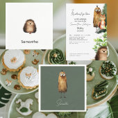 Het is bijna geen tijd Woodland Animal Baby shower Kaart