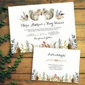 Rustieke Boho Woodland Herten Waterverf Bruiloft Kaart