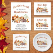 Rustiek bosdieren herfst Baby shower Ronde Sticker