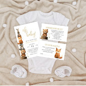 Custom Woodland Animals Schattige rustiek Baby sho Kaart
