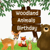 Rustic Forest Animals Kid's Birthday Bedankzakje