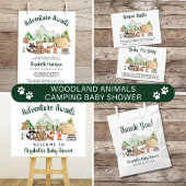 Rustic Woodland Camping Baby shower Hartelijk dank Ronde Sticker
