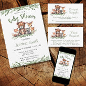 WOODLAND ANIMALS WATERVERF BABY SHOWER BEDANKZAKJE