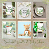 Woodland schattige dieren vos wild een baby shower servet